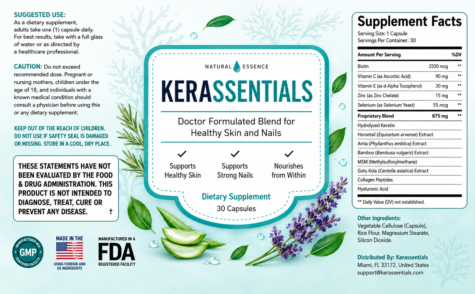 Kerassentials supplement facts